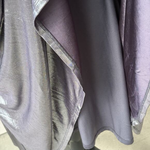 HALSTON HERITAGE Gown Women's Size 0 Gun Metal Shimmer Midi Strappy Sleeveless - Picture 6 of 10